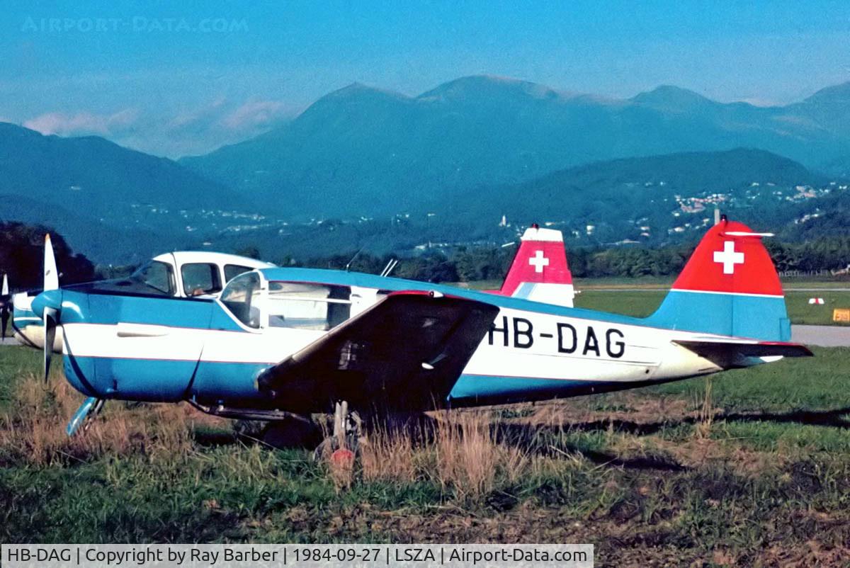 HB-DAG, Nord 1203 Norecrin II C/N 300, Nord N.1203 Norecrin II [300] Lugano~HB 27/09/1984. Taken from a slide.