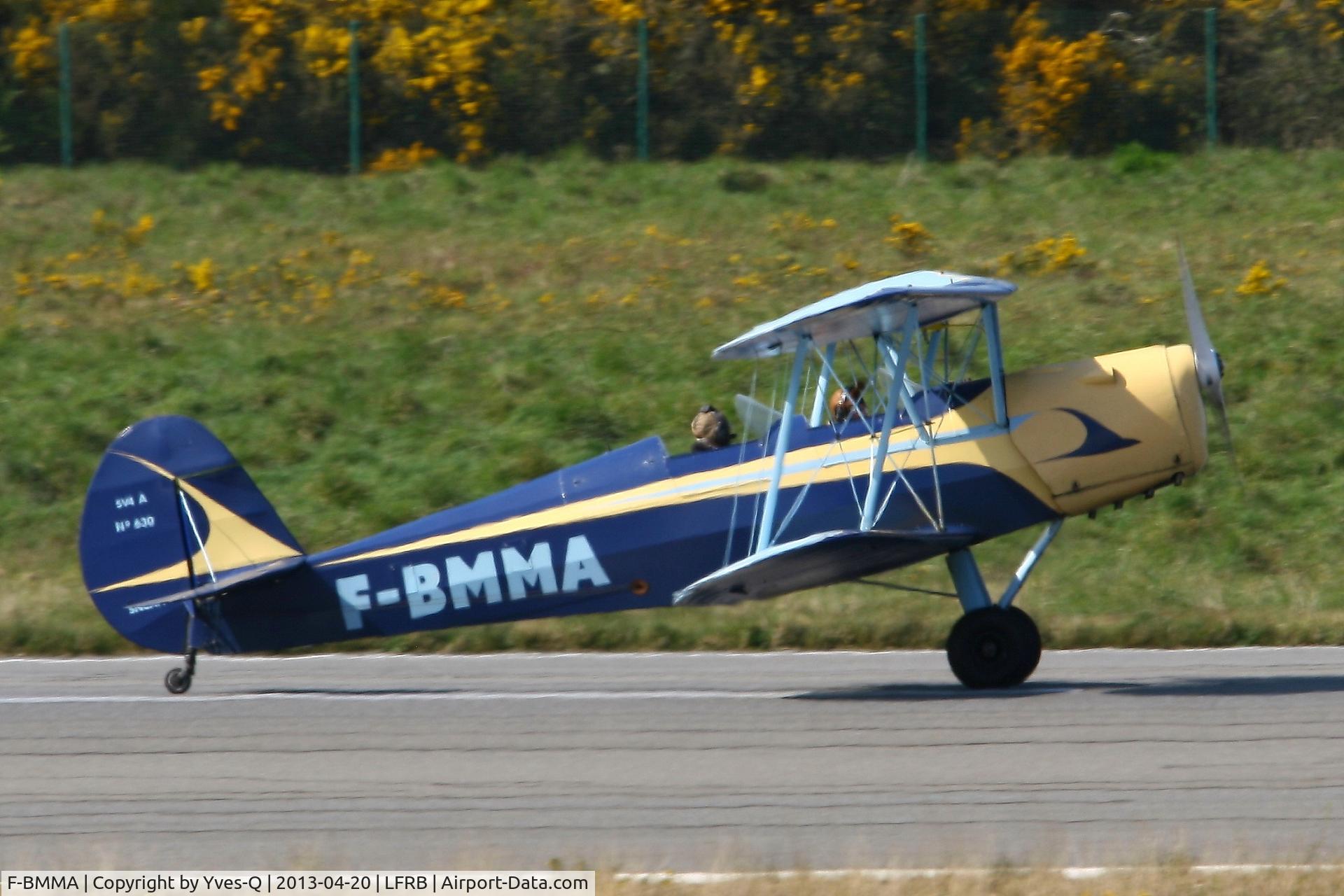 F-BMMA, Stampe-Vertongen SV-4A C/N 630, S.N.C.A.N. STAMPE SV 4A, Landing rwy 07R, Brest-Guipavas Airport (LFRB-BES)