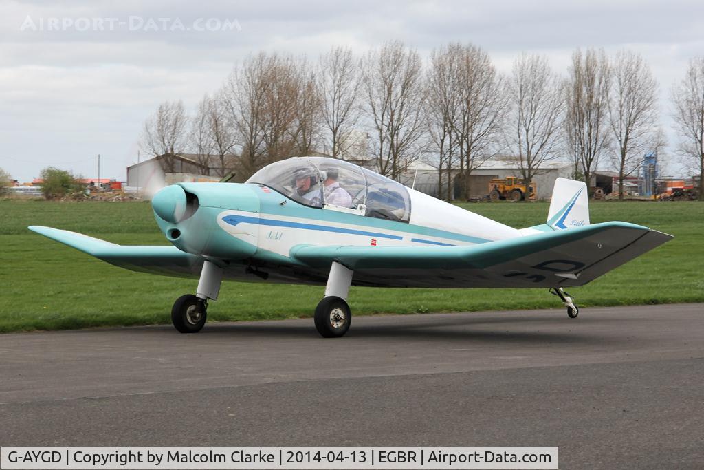 G-AYGD, 1963 CEA Jodel DR1050 Sicile C/N 515, CEA Jodel DR1050 Sicile at The Real Aeroplane Club's Early Bird Fly-In, Breighton Airfield, April 2014.