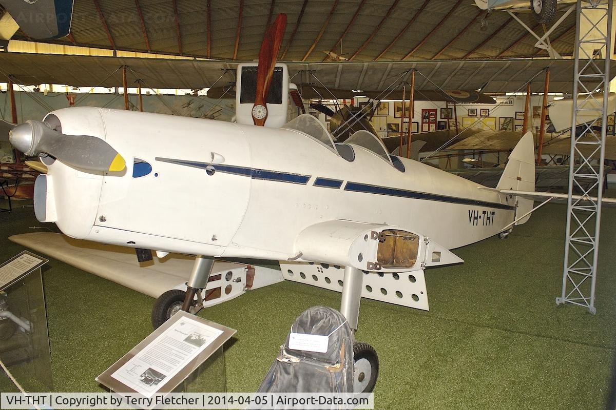 VH-THT, De Havilland DH-94 Moth Minor C/N 94076, De Havilland DH-94 Moth Minor, c/n: 94076 at Perth Aviation Heritage Museum.  ex RAAF A21-12