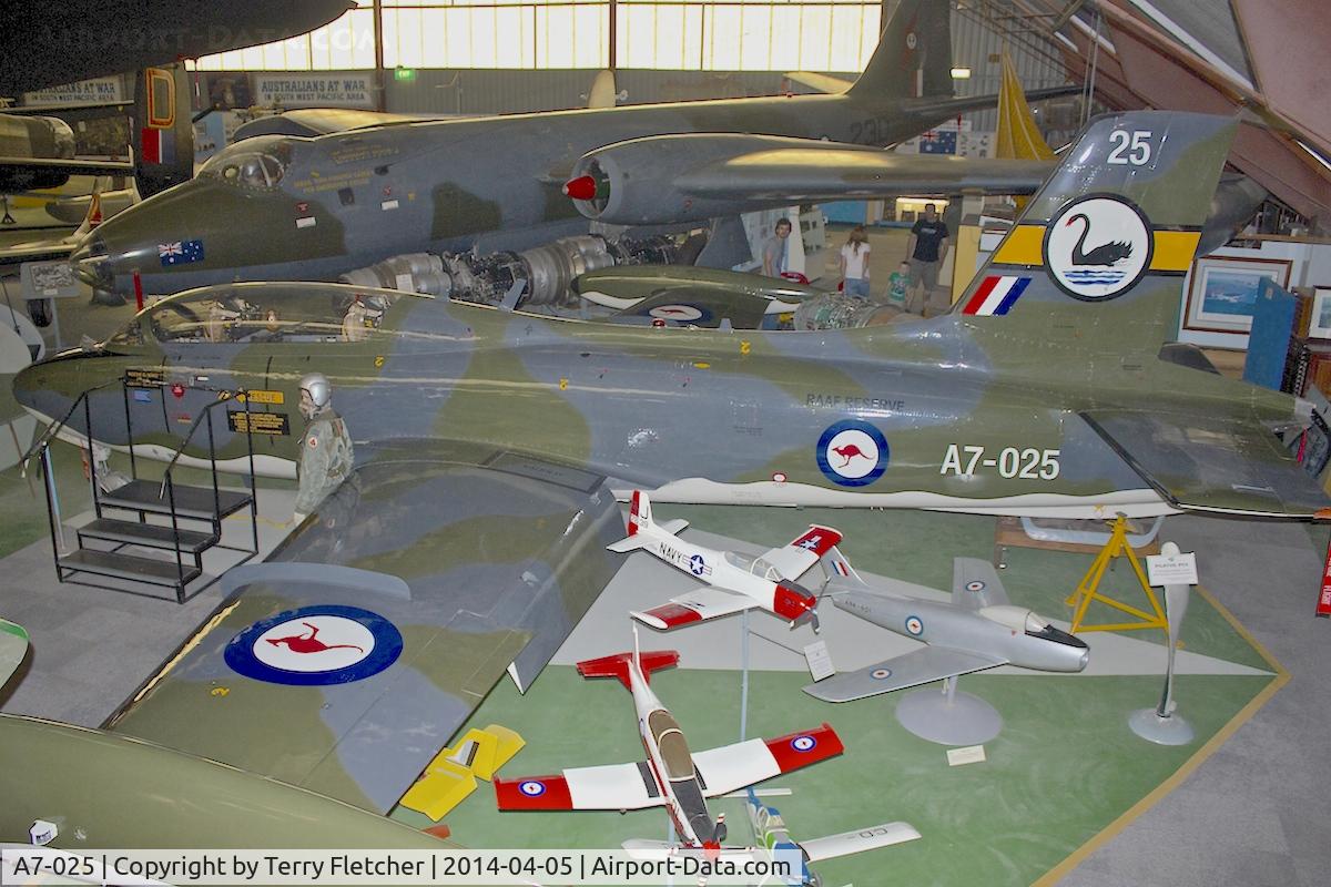 A7-025, 1968 Aermacchi MB-326H C/N CA30-25, Aermacchi MB-326H, c/n: CA30-25 ex RAAF A7-066 but painted as A7-025 at Perth Aviation Heritage Museum