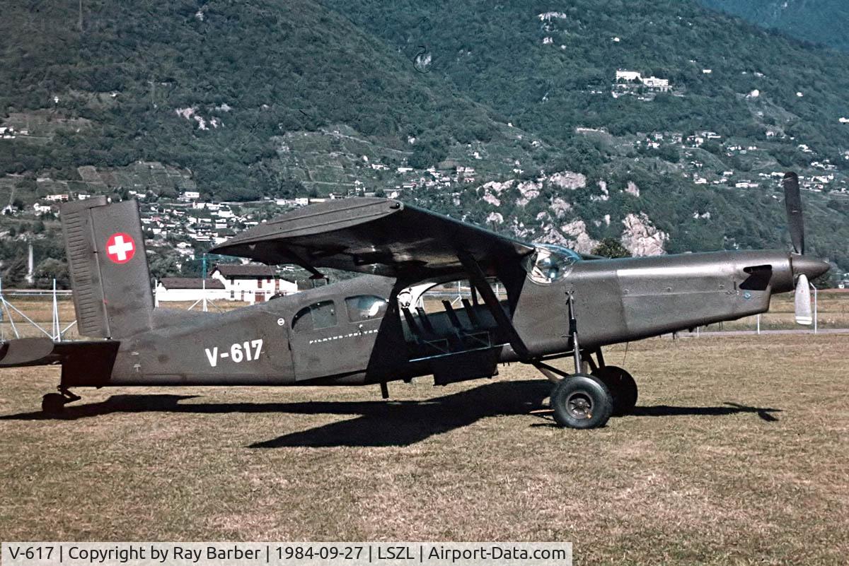 V-617, Pilatus PC-6/B2-H2M Turbo Porter C/N 640, Pilatus PC-6/B1-H2M-1 Turbo Porter [640] (Swiss Air Force) Locarno~HB 27/09/1984. Taken from a slide.