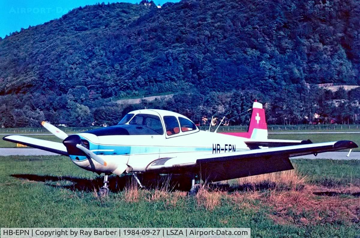 HB-EPN, 1945 North American Navion A C/N NAV-4-881, North American Navion [NAV-4-881] Lugano~HB 27/09/1984. Taken from a slide.