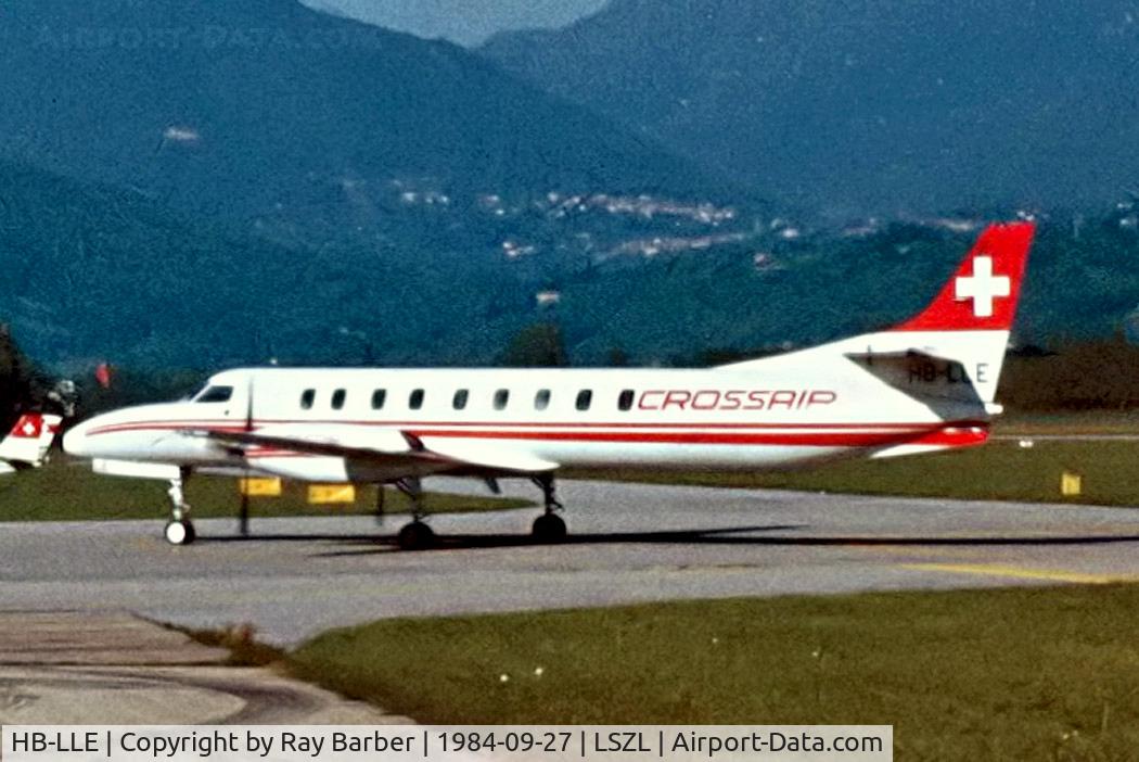 HB-LLE, 1981 Fairchild SA-227AC Metro III C/N AC-429, Swearingen SA.227AC Metro III [AC-429] (Crossair) Locarno~HB 27/09/1984. Taken from a slide.