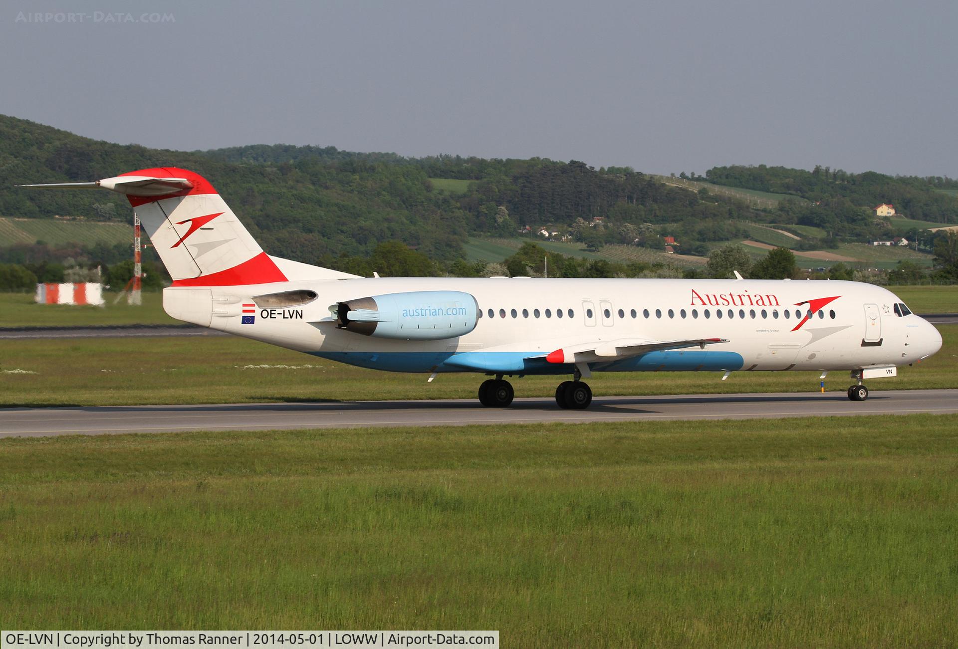 OE-LVN, 1991 Fokker 100 (F-28-0100) C/N 11367, Austrian Fokker 100