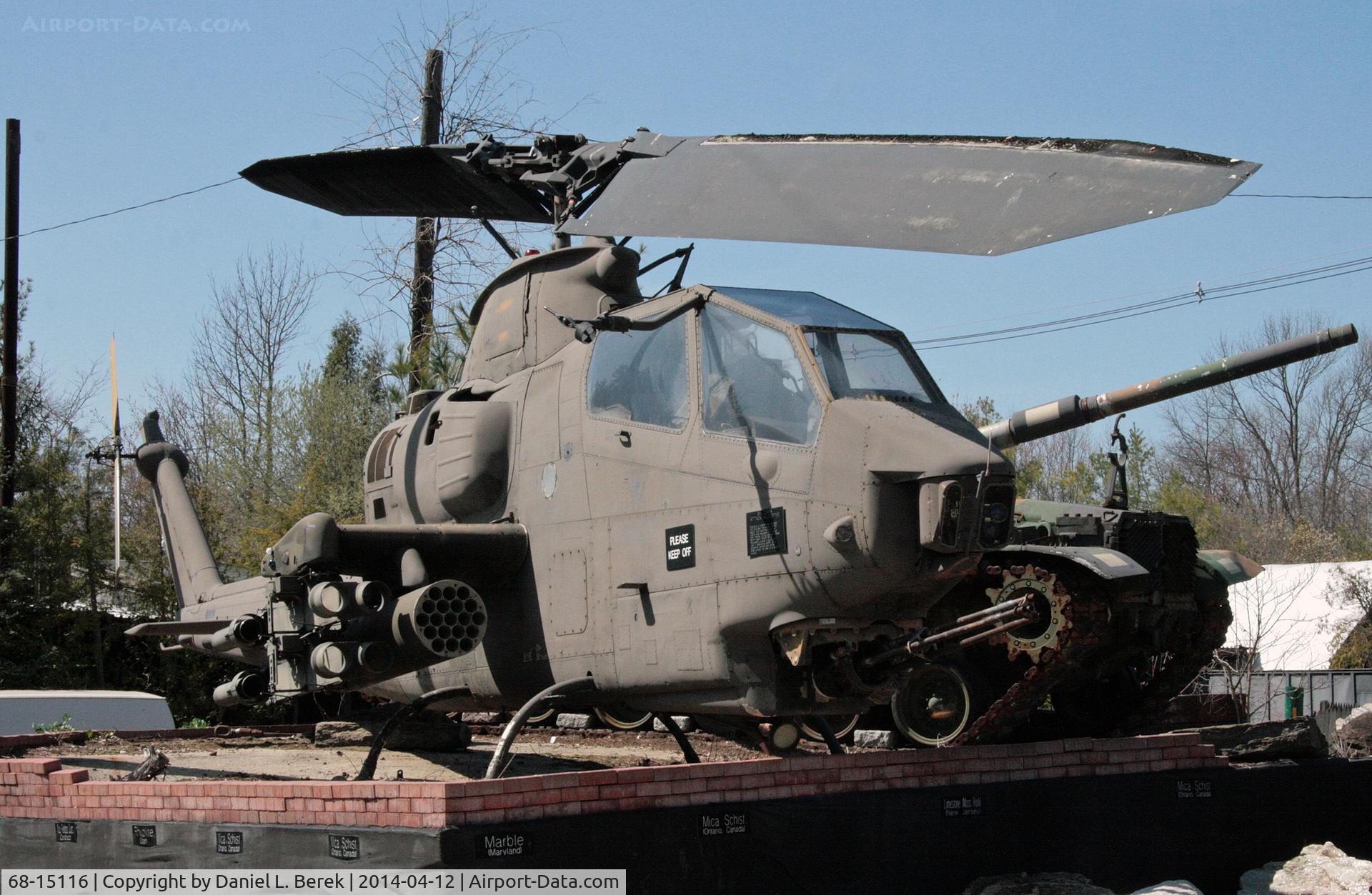 68-15116, 1968 Bell AH-1F Cobra C/N 20650, An unusual display at the Stone Museum, Monroe, NJ.