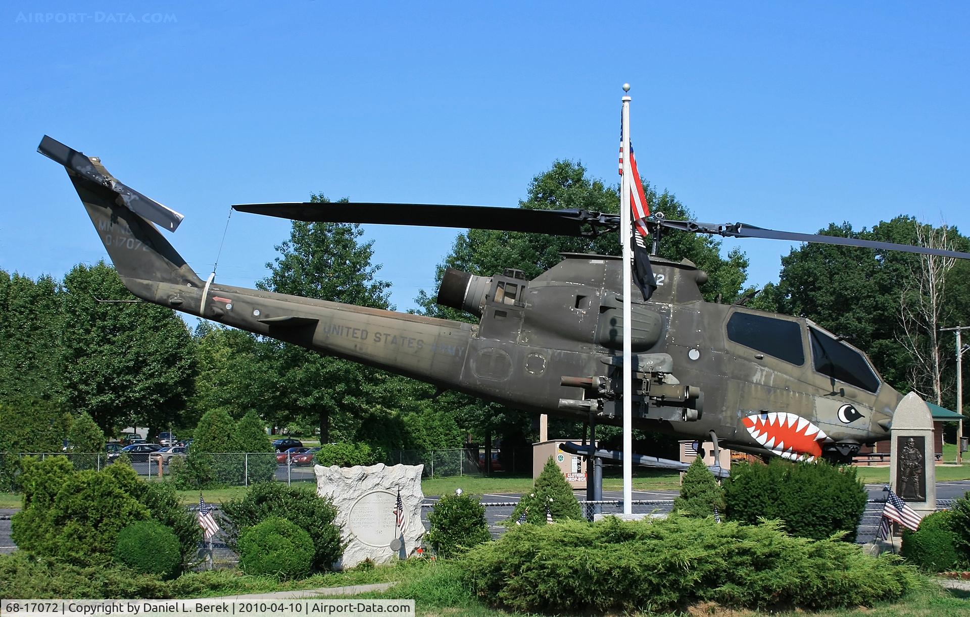 68-17072, 1968 Bell AH-1G Cobra C/N 20800, Monument on display at the American Legion Post 25, Milltown, NJ.
