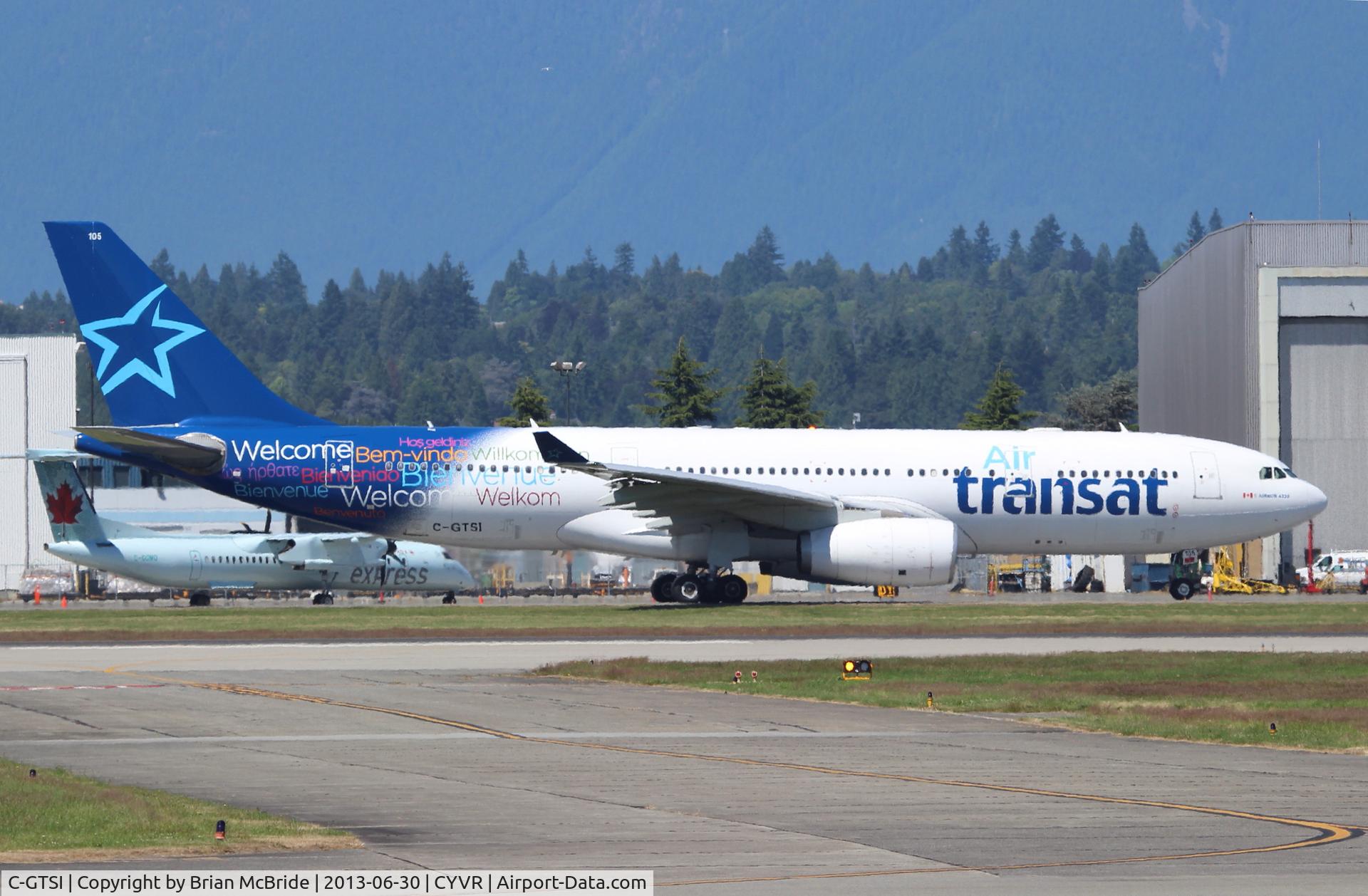 C-GTSI, 2001 Airbus A330-243 C/N 427, Air Transat. A330-243. C-GTSI cn 427. Vancouver - International (YVR CYVR). Image © Brian McBride. 30 June 2013