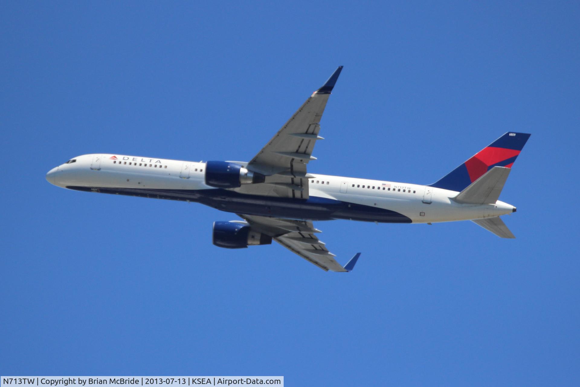 N713TW, 1997 Boeing 757-2Q8 C/N 28173, Delta Airlines. 757-2Q8. N713TW 6809 cn 28173 764. Seattle Tacoma - International (SEA KSEA). Image © Brian McBride. 13 July 2013