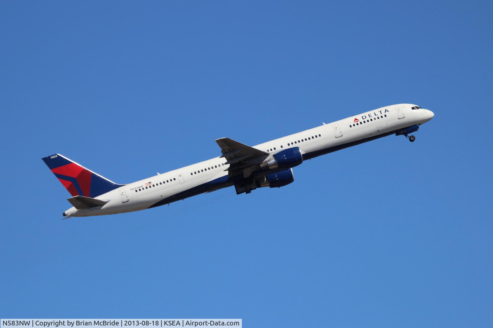 N583NW, 2002 Boeing 757-351 C/N 32983, Delta Airlines. 757-351. N583NW 5803 cn 32983 1019. Seattle Tacoma - International (SEA KSEA). Image © Brian McBride. 18 August 2013
