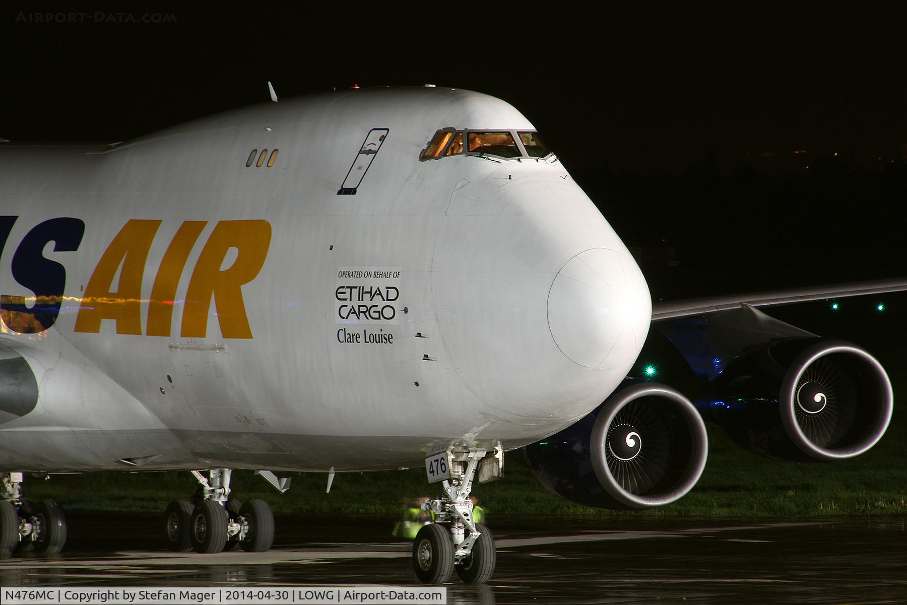 N476MC, 1999 Boeing 747-47UF C/N 29256, Atlas Air ready for departure from Graz to Sharjah