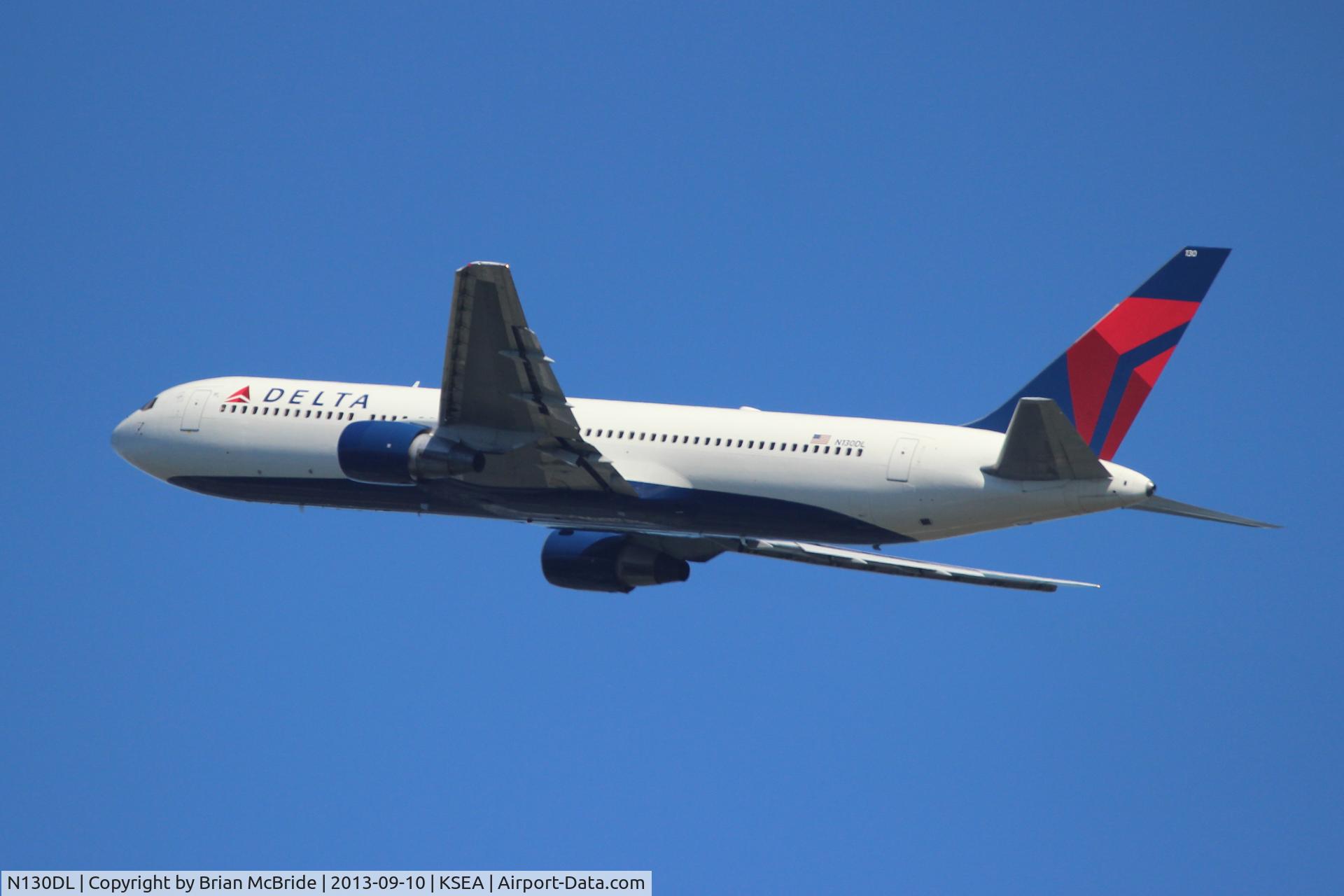 N130DL, 1988 Boeing 767-332 C/N 24080, Delta Airlines. 767-332. N130DL cn 24080 216. Seattle Tacoma - International (SEA KSEA). Image © Brian McBride. 10 September 2013