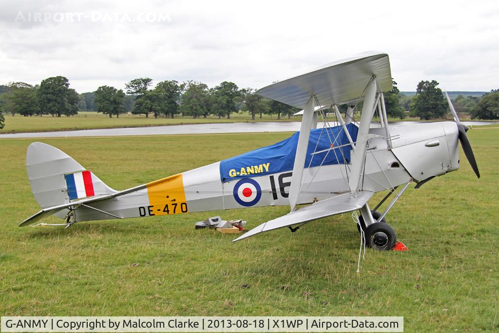 G-ANMY, 1942 De Havilland DH-82A Tiger Moth II C/N 85466, De Havilland DH-82A Tiger Moth II at The De Havilland Moth Club's 28th International Moth Rally at Woburn Abbey. August 2013.
