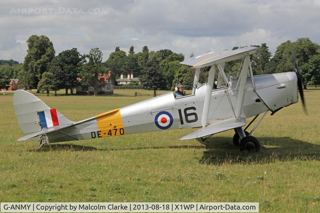 G-ANMY, 1942 De Havilland DH-82A Tiger Moth II C/N 85466, De Havilland DH-82A Tiger Moth II at The De Havilland Moth Club's 28th International Moth Rally at Woburn Abbey. August 2013.