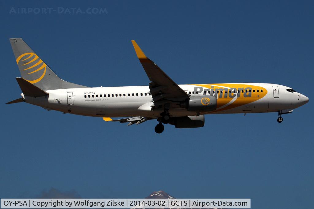 OY-PSA, 2007 Boeing 737-8Q8 C/N 30688, Mount Teide in the background
