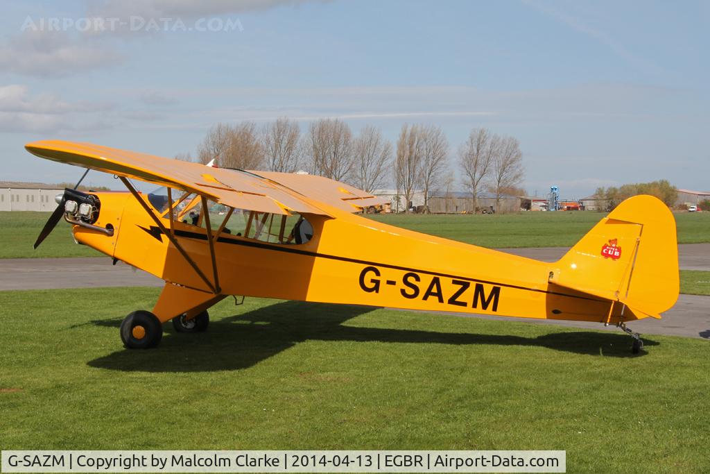 G-SAZM, 1946 Piper J3C-65 Cub Cub C/N 18584, Piper J3C-65 at The Real Aeroplane Club's Early Bird Fly-In, Breighton Airfield, April 2014.