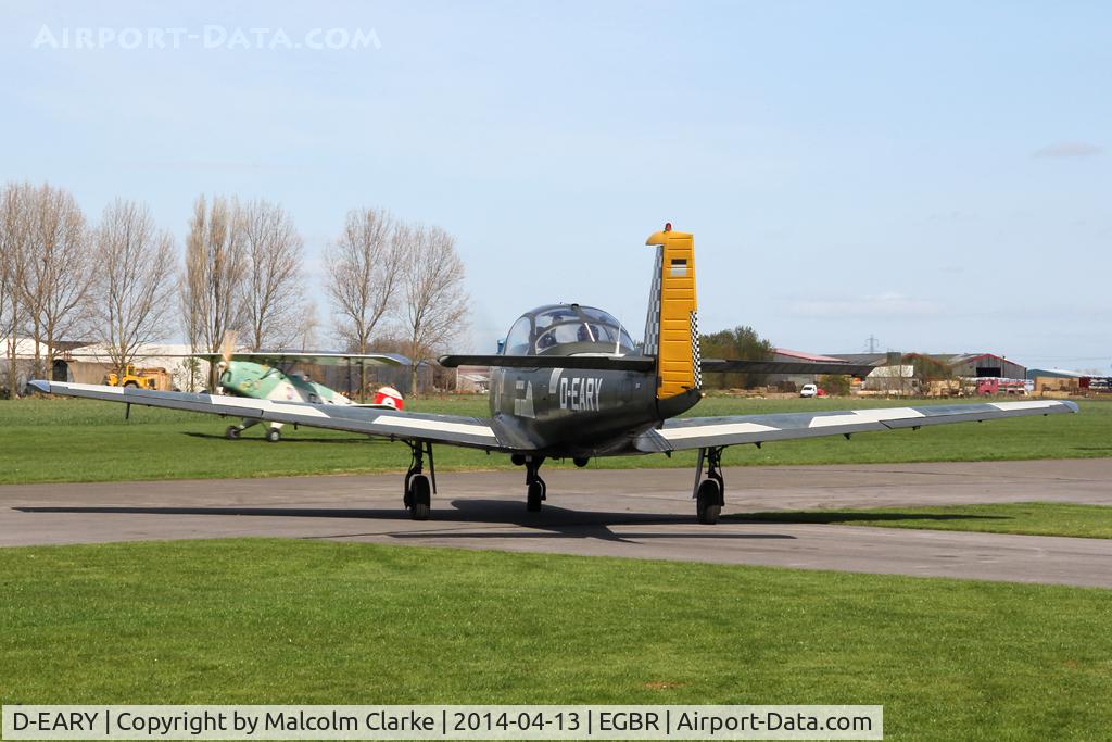 D-EARY, 1959 Piaggio P-149D C/N 057, Piaggio P-149D at The Real Aeroplane Company's Early Bird Fly-In, Breighton Airfield, April 2014.