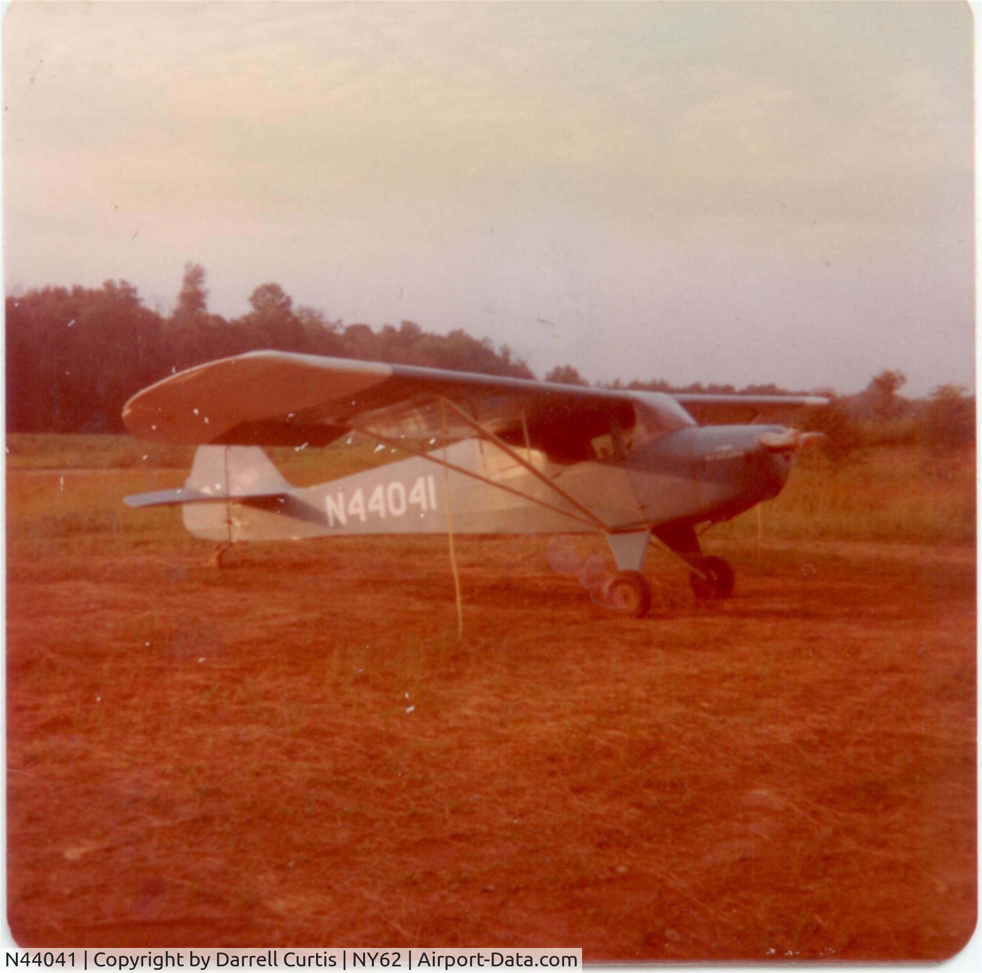 N44041, 1946 Taylorcraft BC12-D C/N 9841, I owned and learned to fly with aircraft in 1976. Pictured here at NY62 in the summer of 1976.