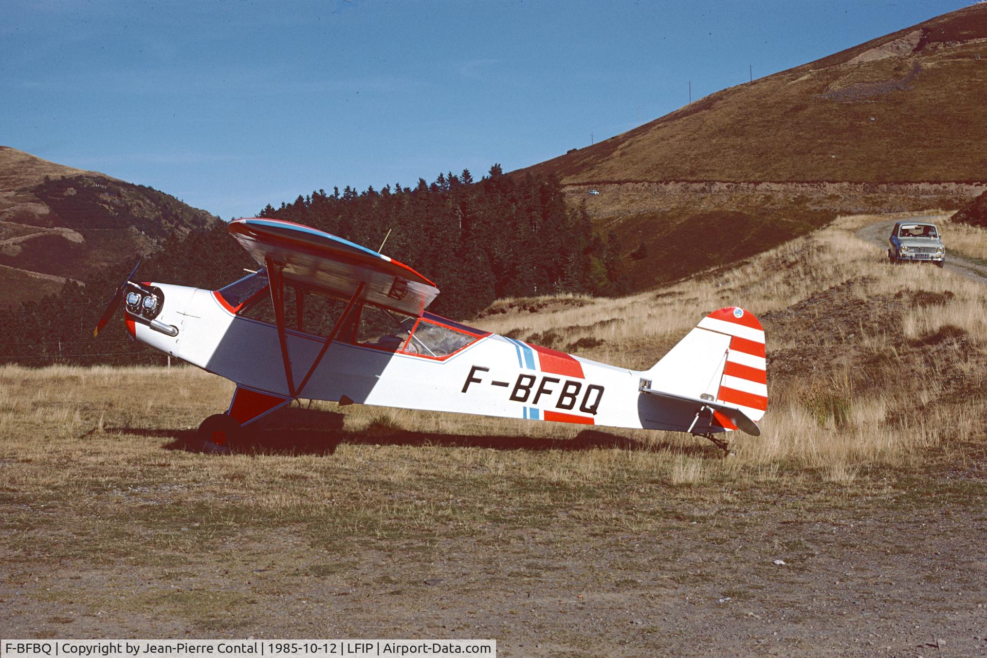 F-BFBQ, Piper J3C-65 Cub Cub C/N 12959, Fall in the French Pyrenees, elev: 5200 ft (home-scanned Kodachrome_25).