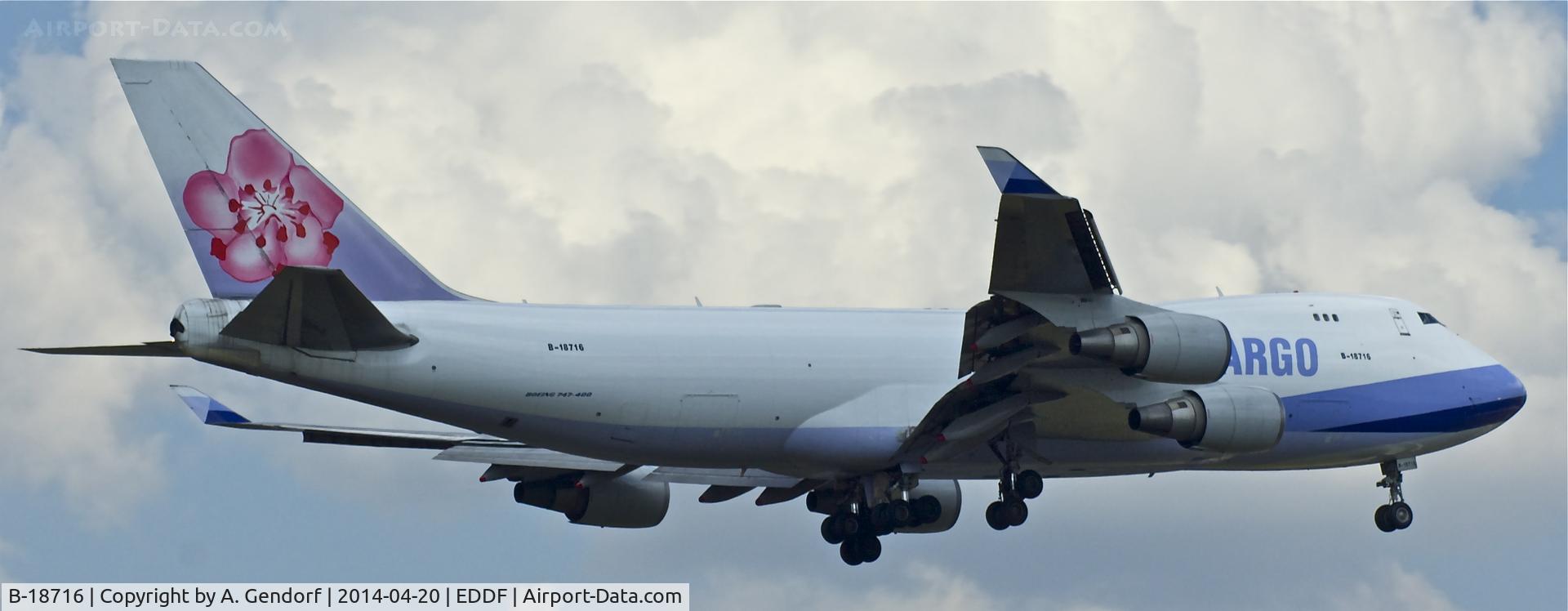 B-18716, 2003 Boeing 747-409F/SCD C/N 33732, China Airlines Cargo, is here on short finals at Frankfurt Rhein/Main Int'l(EDDF)