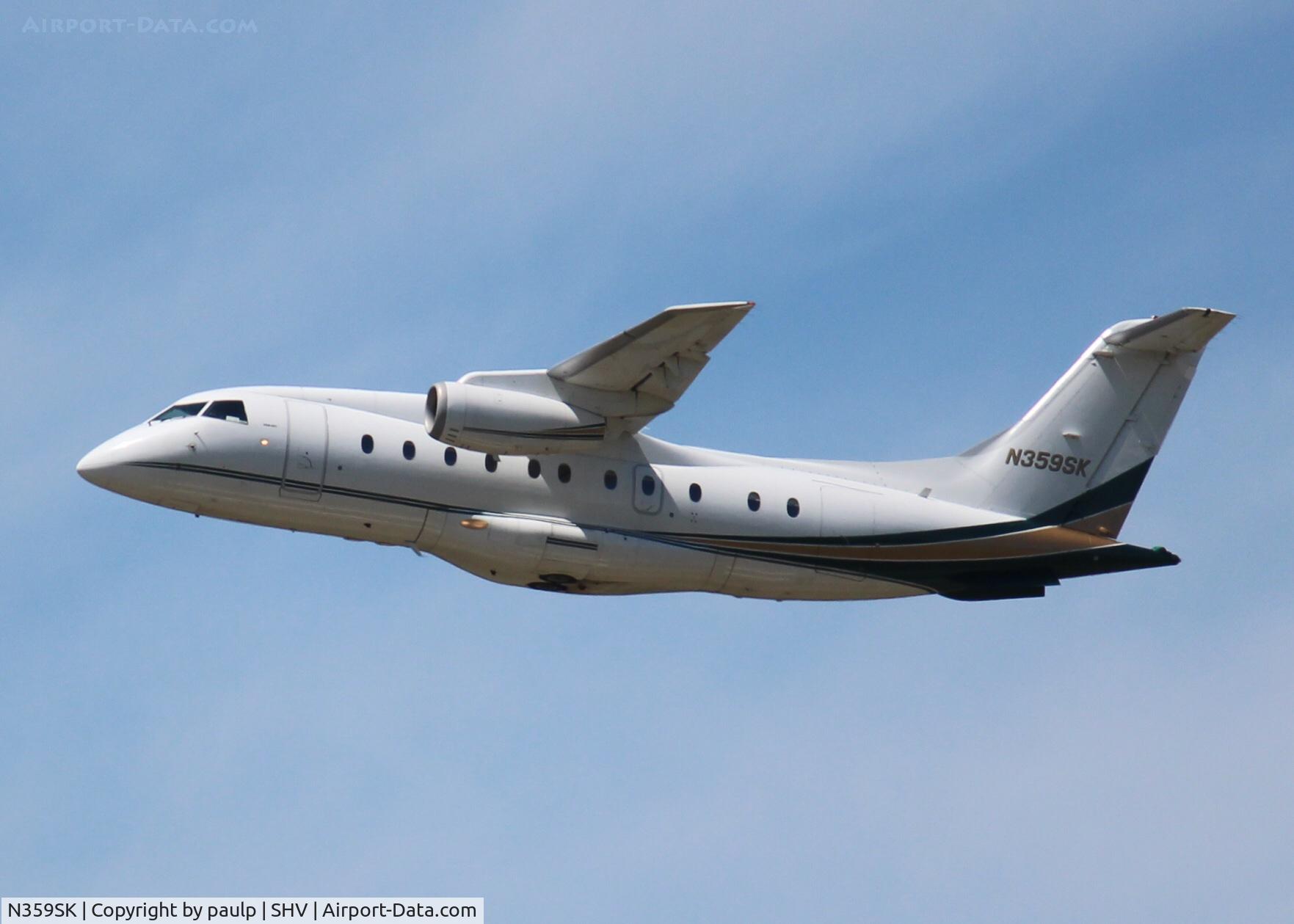 N359SK, 2002 Fairchild Dornier 328-300 328JET C/N 3202, Departing Shreveport Regional.