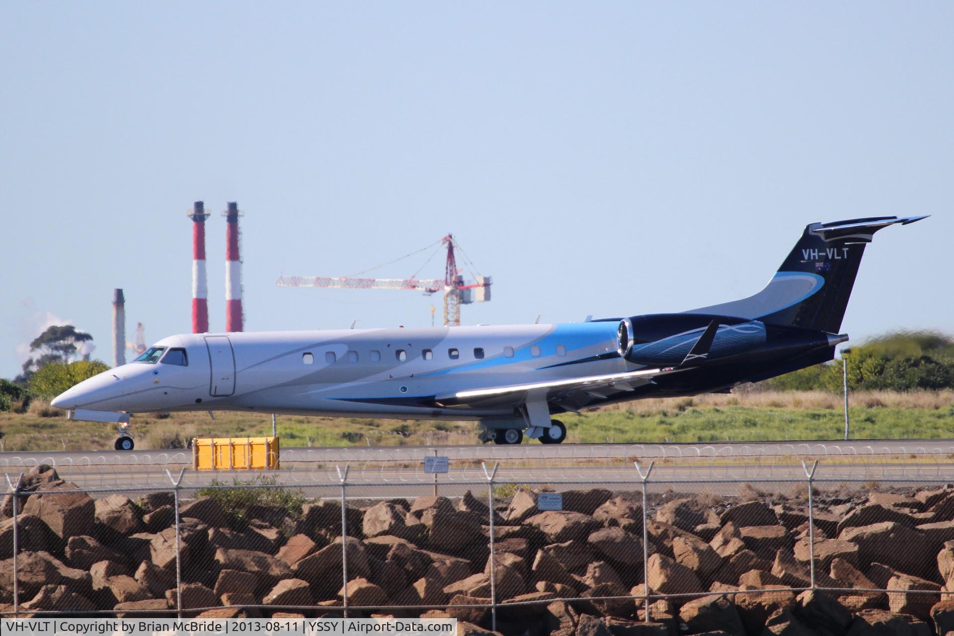 VH-VLT, 2010 Embraer EMB-135BJ Legacy C/N 14501107, Embraer EMB-135BJ Legacy 600. VH-VLT cn 14501107. Sydney - Kingsford Smith International (Mascot) (SYD YSSY). Image © Brian McBride. 11 August 2013