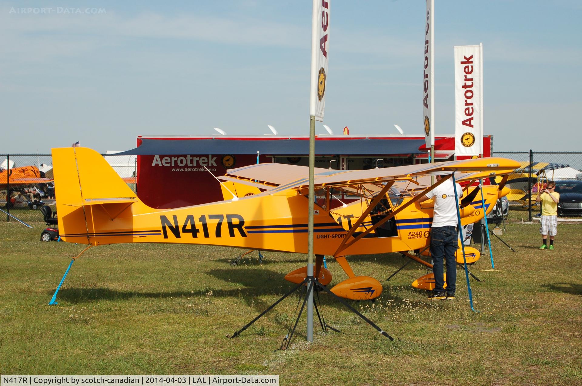 N417R, Aeropro CZ A240 C/N 29 309, Aerotrek A240, N417R, at 2014 Sun n Fun, Lakeland Linder Regional Airport, Lakeland, FL