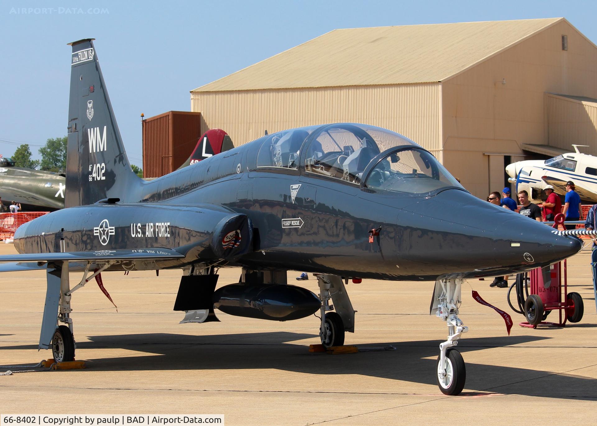 66-8402, 1966 Northrop T-38A Talon C/N N.5987, At Barksdale Air Force Base.