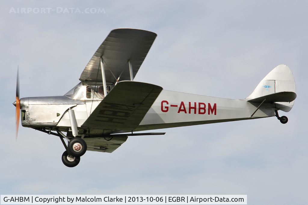 G-AHBM, 1935 De Havilland DH.87B Hornet Moth C/N 8126, De Havilland DH-87B Hornet Moth at The Real Aeroplane Club's Pre-Hibernation Fly-In, Breighton Airfield, October 2013.