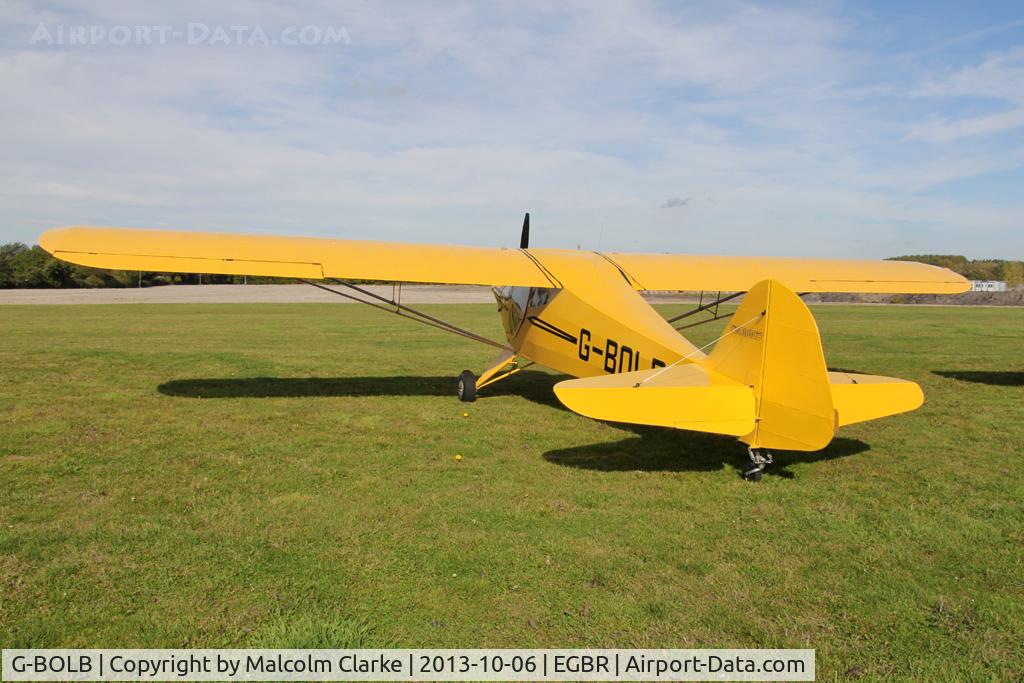 G-BOLB, 1941 Taylorcraft BC-12-65 C/N 3165, Taylorcraft BC-12-65 at The Real Aeroplane Club's Pre-Hibernation Fly-In, Breighton Airfield, October 2013.