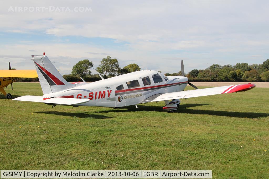 G-SIMY, 1976 Piper PA-32-300 Cherokee Six Cherokee Six C/N 32-7640082, Piper PA-32-300 Cherokee Six  at The Real Aeroplane Club's Pre-Hibernation Fly-In, Breighton Airfield, October 2013.