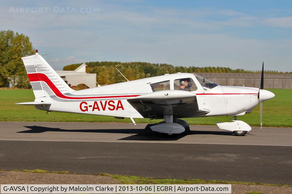 G-AVSA, 1967 Piper PA-28-180 Cherokee C/N 28-4184, Piper PA-28-180 Cherokee at The Real Aeroplane Club's Pre-Hibernation Fly-In, Breighton Airfield, October 2013.