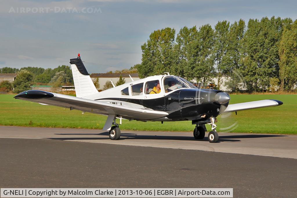 G-NELI, 1968 Piper PA-28R-180 Cherokee Arrow C/N 28R-31011, Piper PA-28R-180 Cherokee Arrow at The Real Aeroplane Club's Pre-Hibernation Fly-In, Breighton Airfield, October 2013.