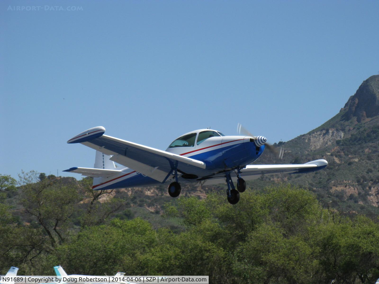N91689, 1946 North American Navion (NA-145) C/N NAV-4-431, 1946 North American NAVION, Continental E-225 upgrade, many mods, takeoff climb Rwy 22