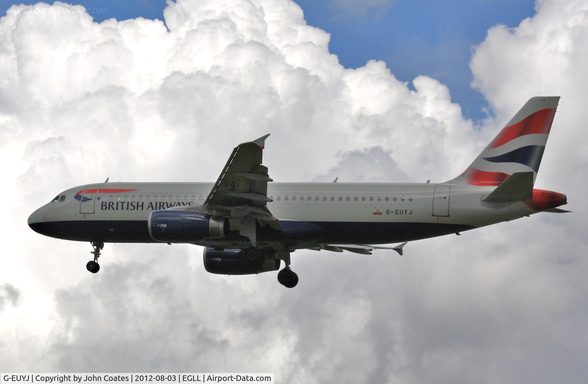G-EUYJ, 2010 Airbus A320-232 C/N 4464, Finals to 27R