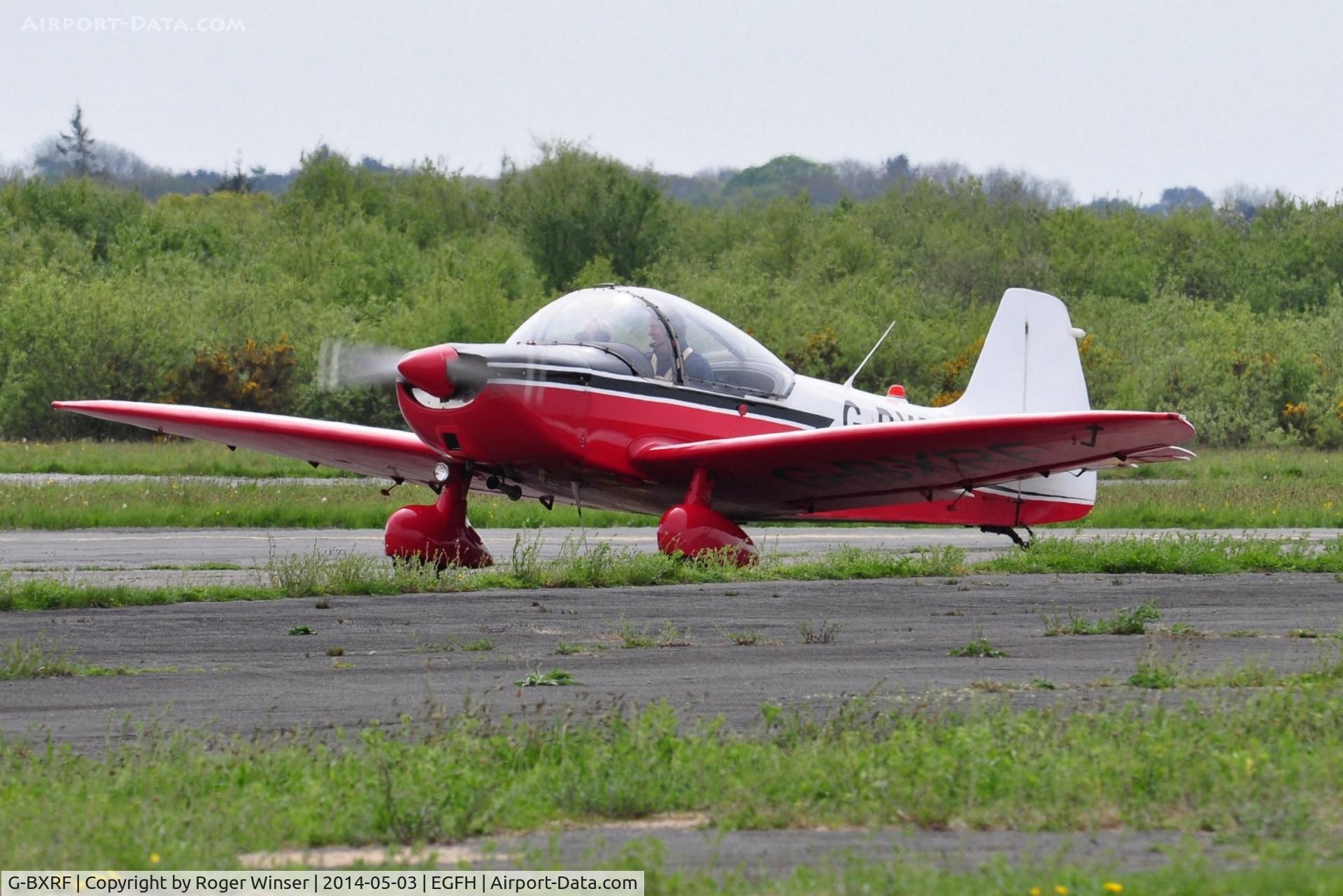 G-BXRF, 1965 Scintex CP-1310 C3 Super Emeraude C/N 935, Super Emeraude arriving at Swansea Airport.