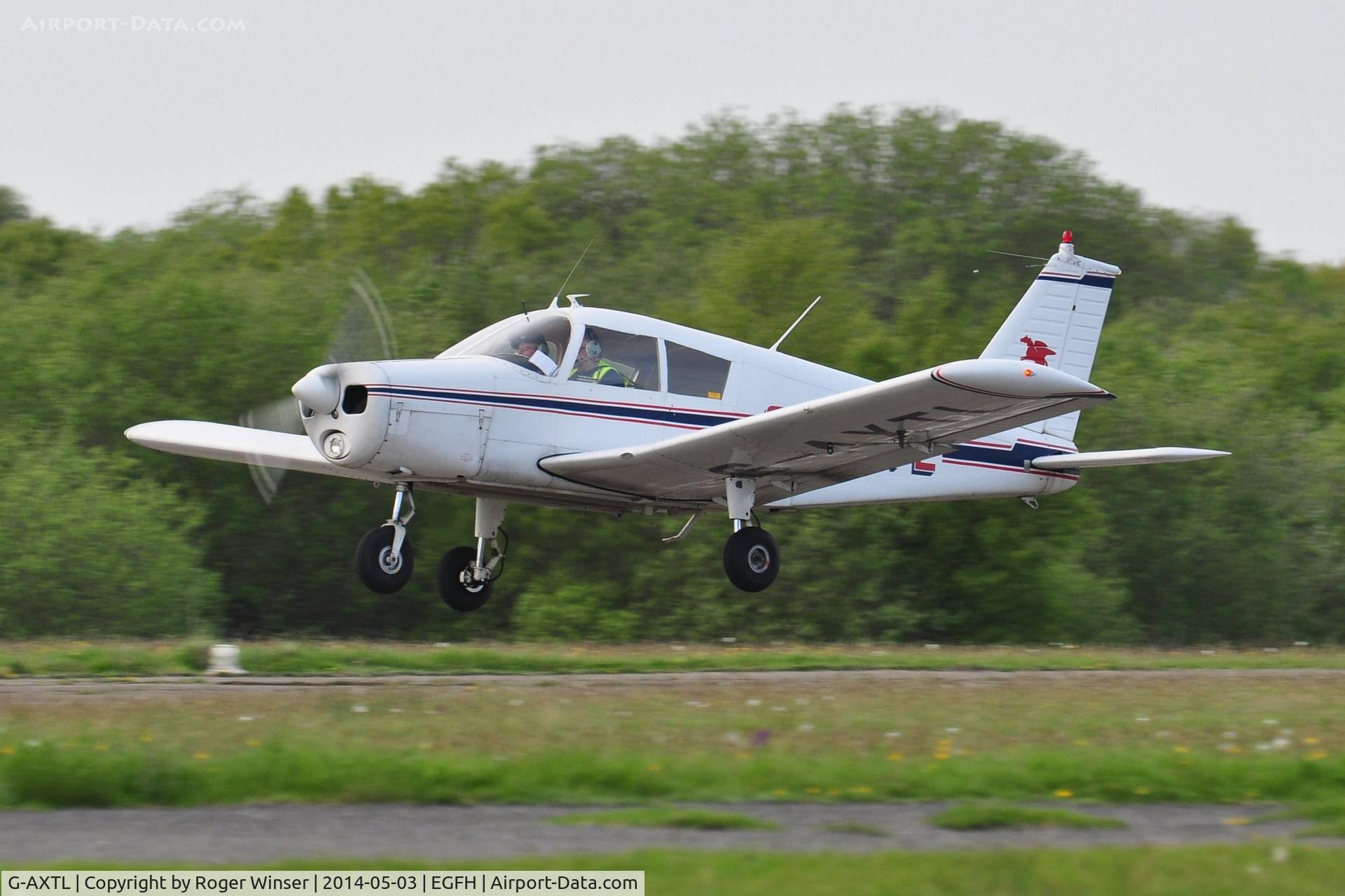 G-AXTL, 1969 Piper PA-28-140 Cherokee C/N 28-26247, Visiting Cherokee departing Runway 22.