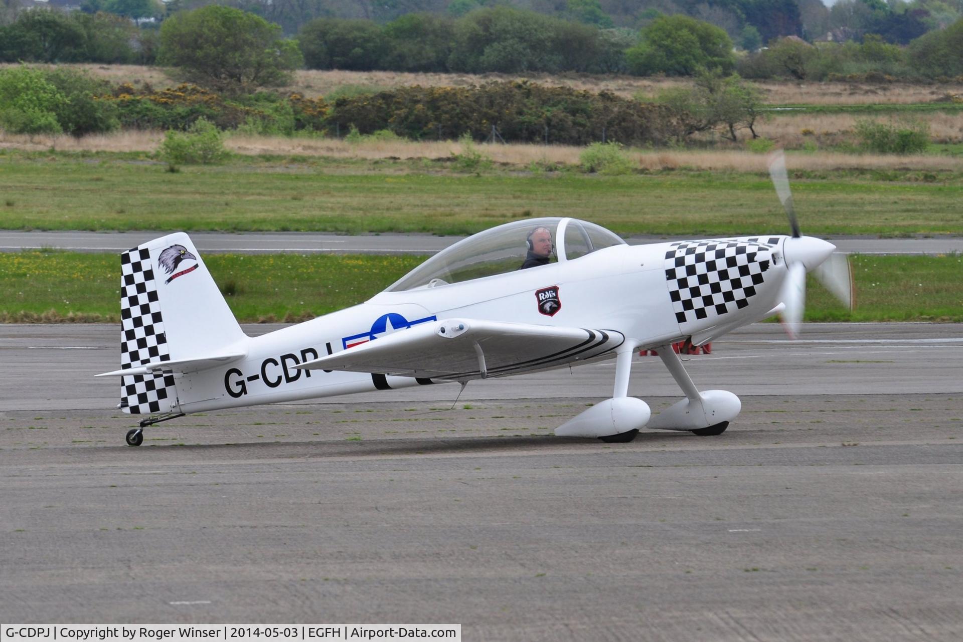 G-CDPJ, 2006 Vans RV-8 C/N PFA 303-13295, Visiting RV-8 in recently applied markings of Raven 5 in Team Raven formation aerobatic display team. Re-registered G-SOUT on 14th November 2-14.
