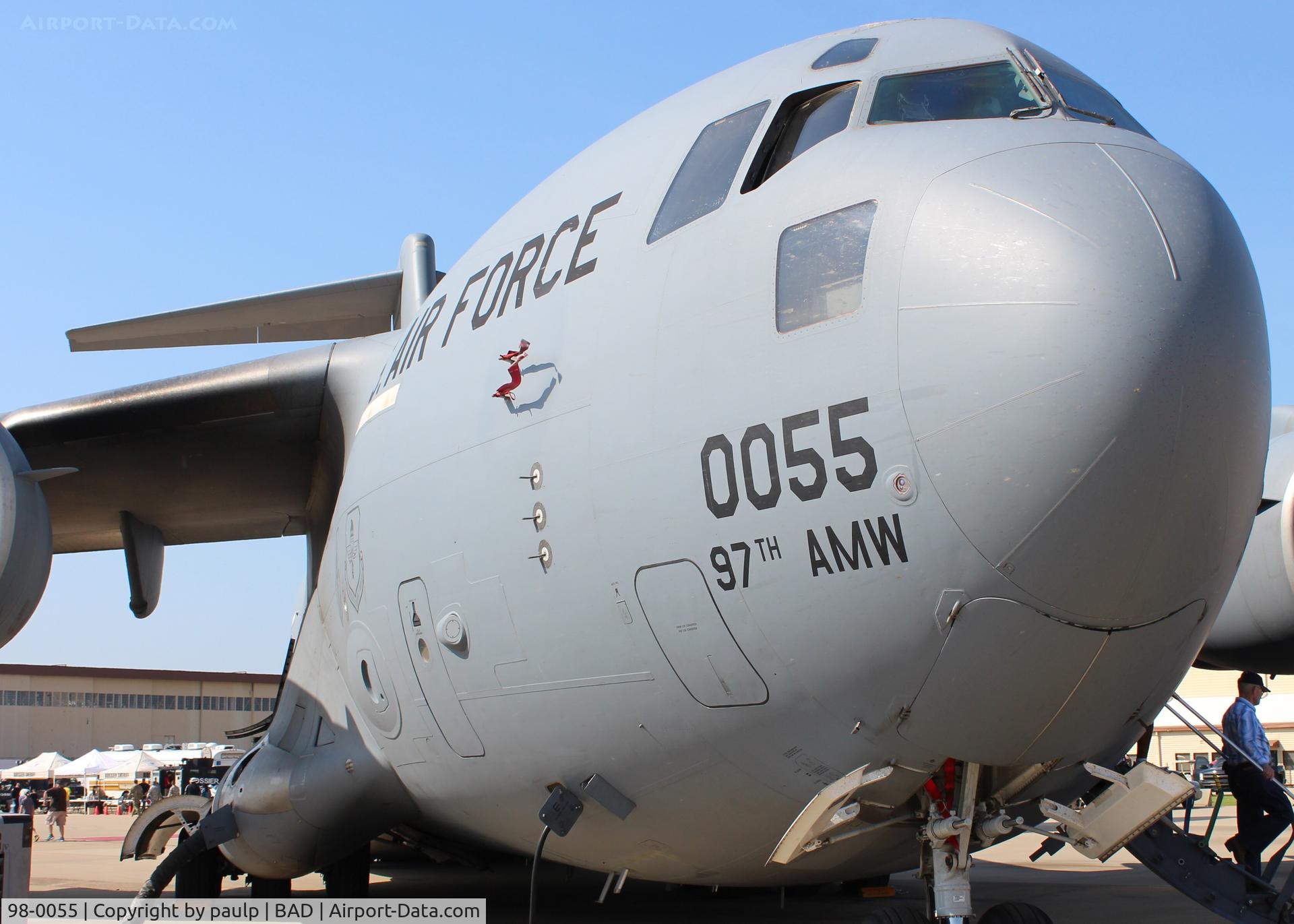 98-0055, 1998 Boeing C-17A Globemaster III C/N F-58/P-55, At Barksdale Air Force Base.