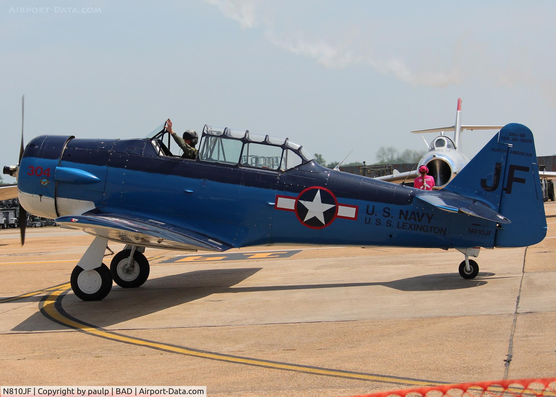 N810JF, 1944 North American SNJ-5 Texan C/N 88-18078, At Barksdale Air Force Base.
