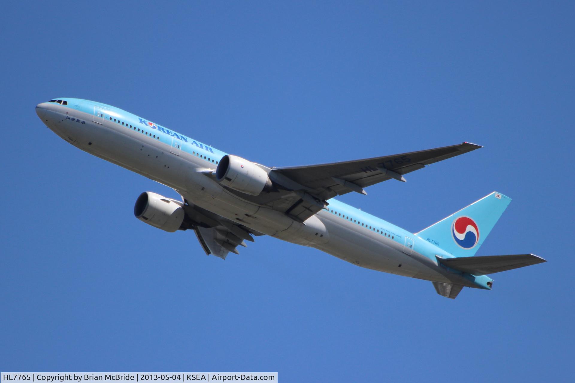 HL7765, 2008 Boeing 777-2B5/ER C/N 34212, Korean Air. 777-2B5ER. HL7765 cn 34212 711. Seattle Tacoma - International (SEA KSEA). Image © Brian McBride. 04 May 2013