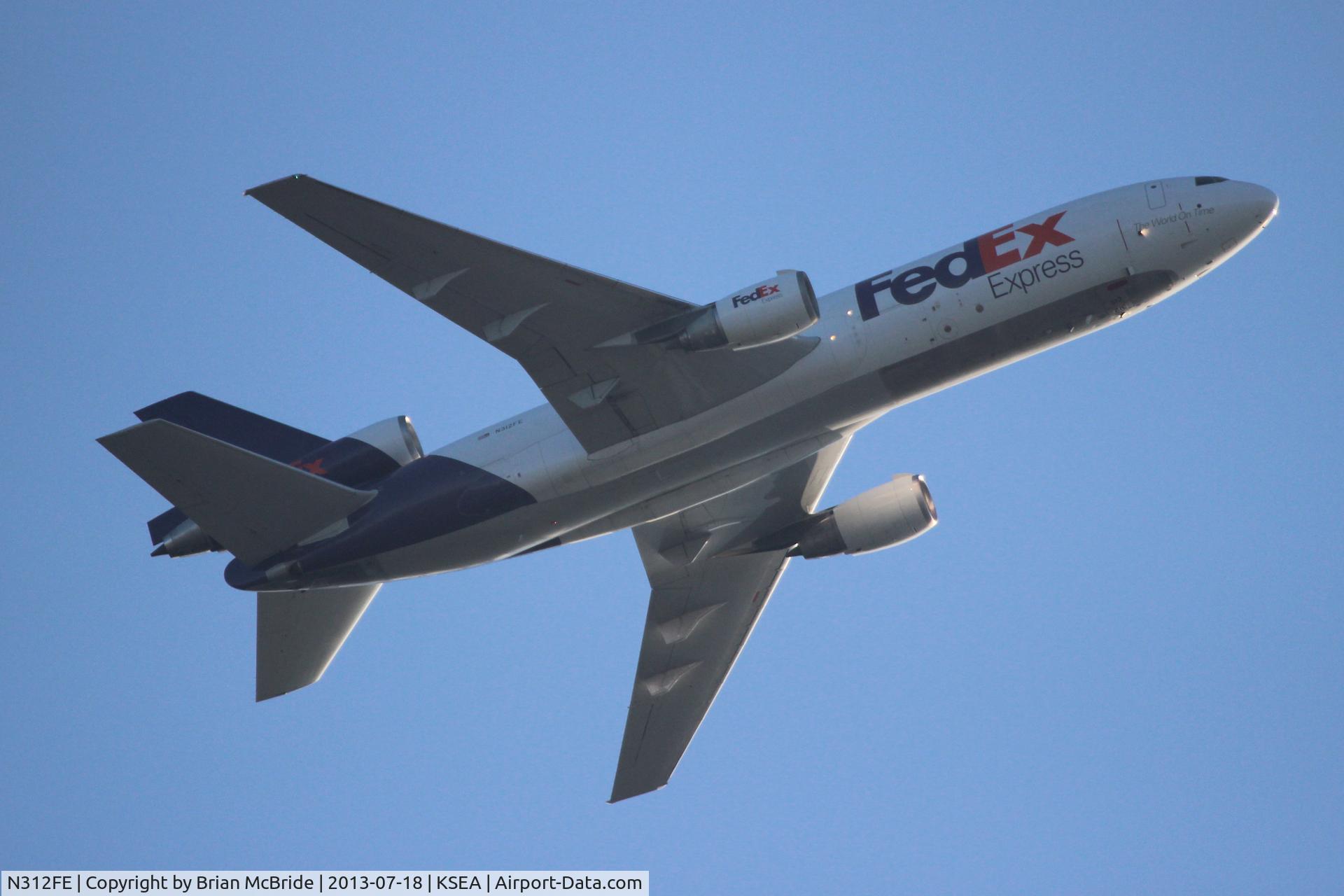 N312FE, 1987 McDonnell Douglas MD-10-30F C/N 48300, FedEx Express. DC-10-30F. N312FE cn 48300 433. Seattle Tacoma - International (SEA KSEA). Image © Brian McBride. 18 July 2013