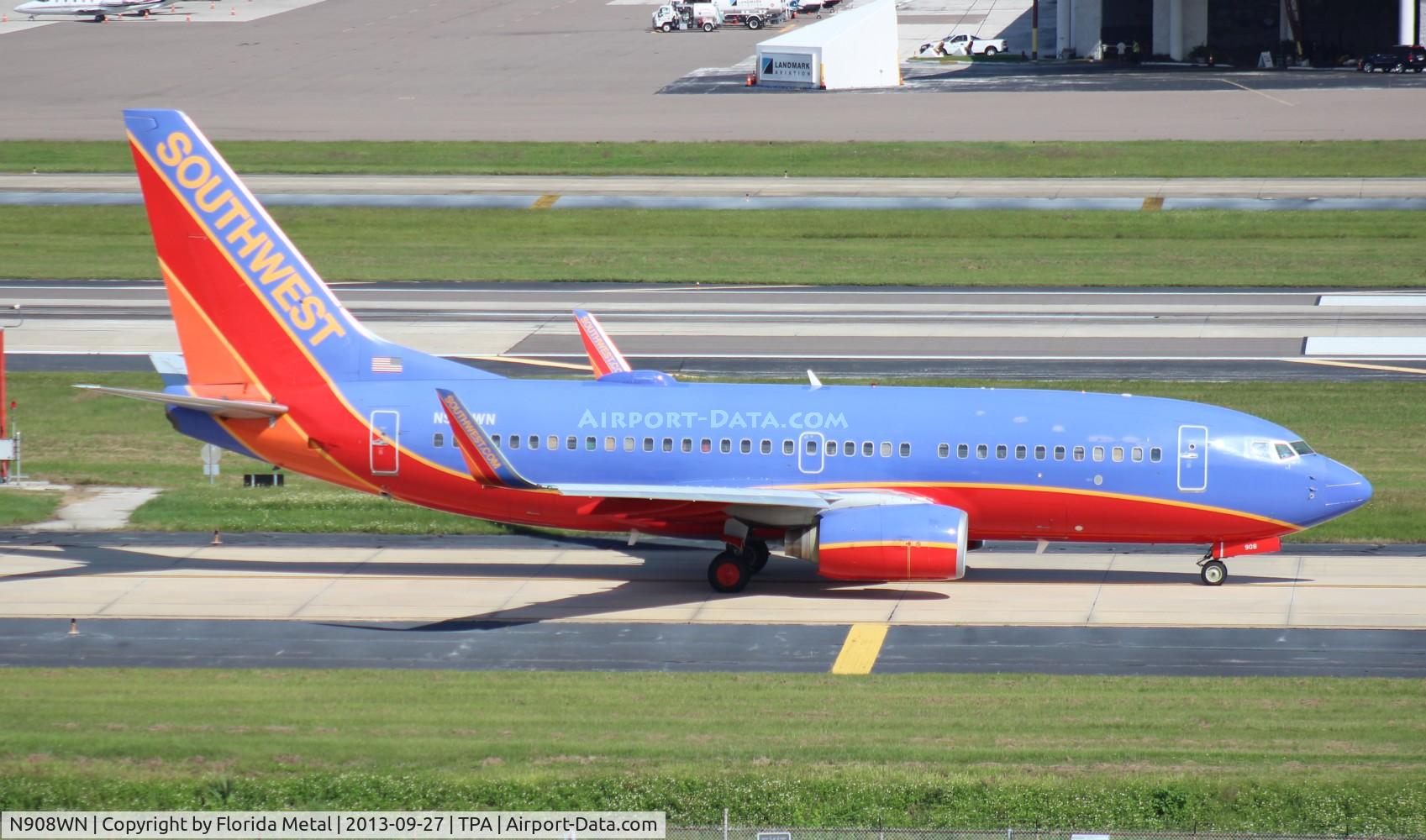 N908WN, 2008 Boeing 737-7H4 C/N 36620, Southwest 737-700