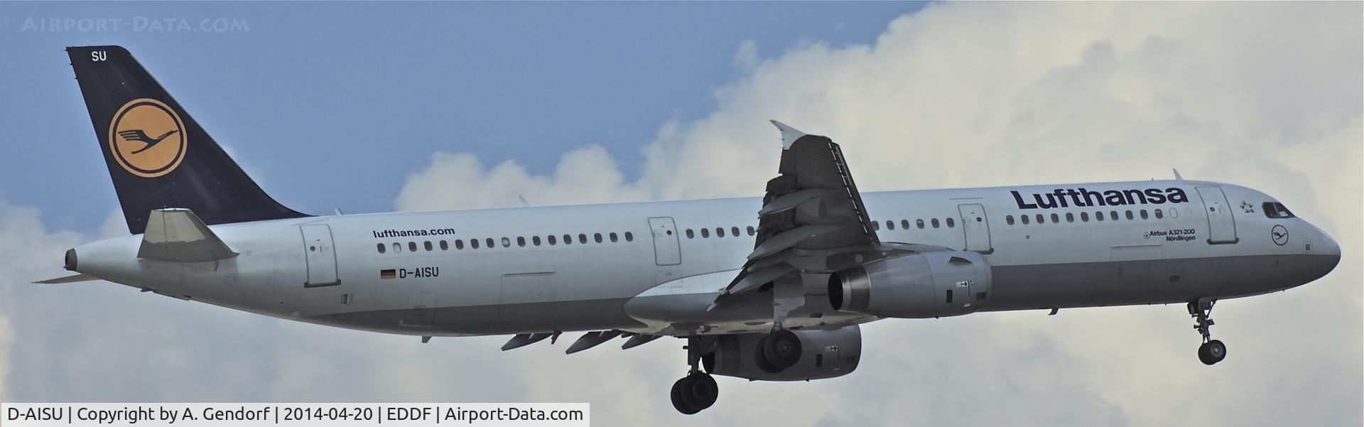 D-AISU, 2009 Airbus A321-231 C/N 4016, Lufthansa, is here approaching Frankfurt Rhein/Main Int'l(EDDF)