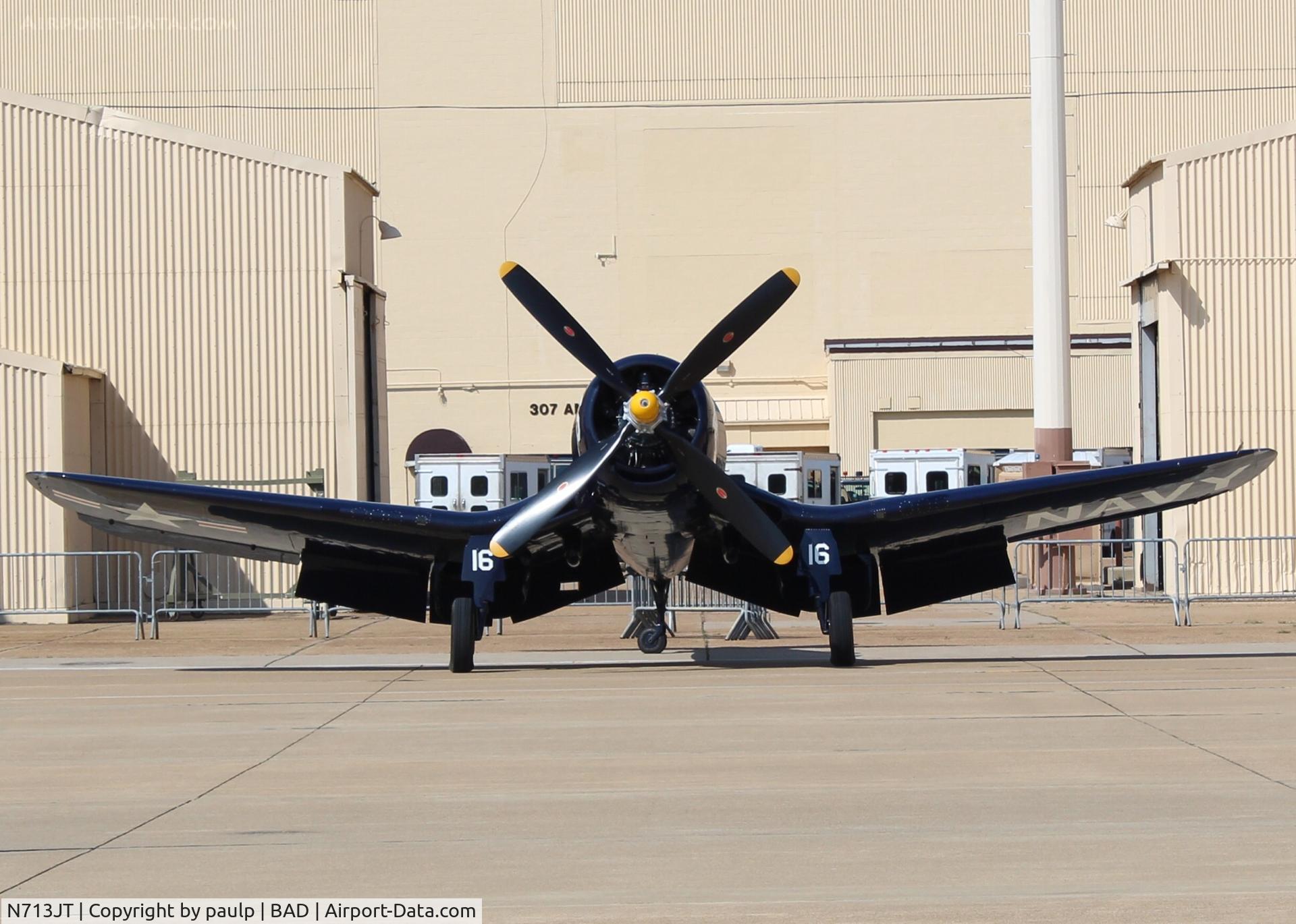 N713JT, 1945 Vought F4U-4B Corsair C/N 97143, At Barksdale Air Force Base.