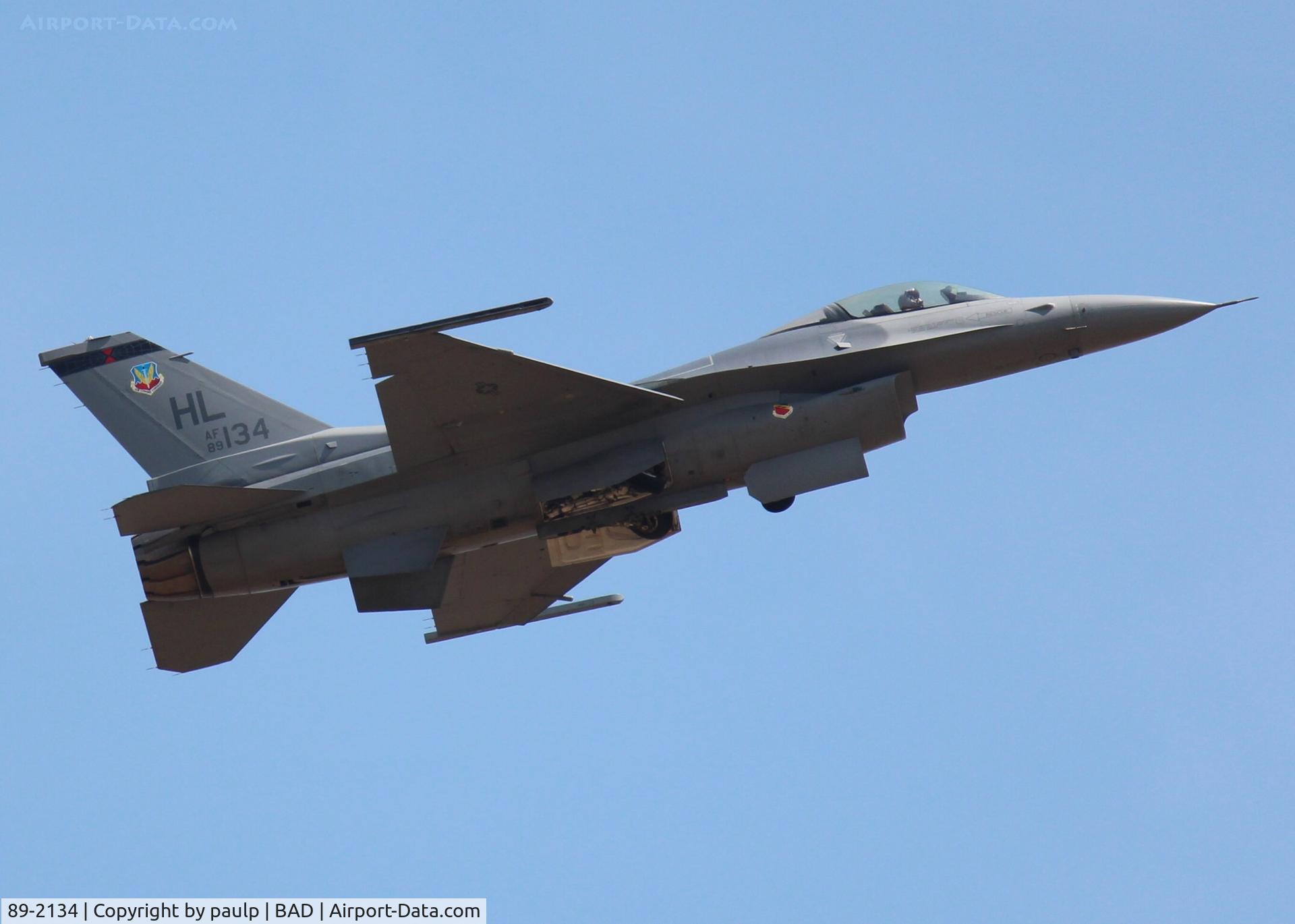 89-2134, 1989 General Dynamics F-16CG Night Falcon C/N 1C-287, At Barksdale Air Force Base.
