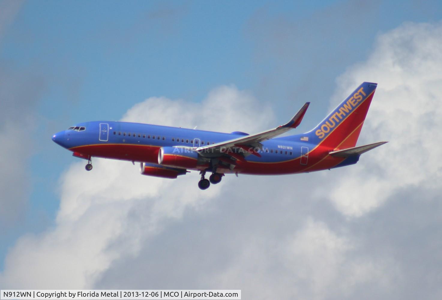 N912WN, 2008 Boeing 737-7H4 C/N 36621, Southwest 737-700