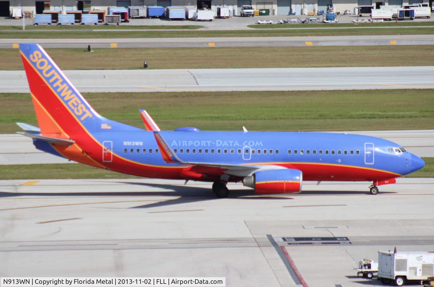 N913WN, 2008 Boeing 737-7H4 C/N 29840, Southwest 737-700