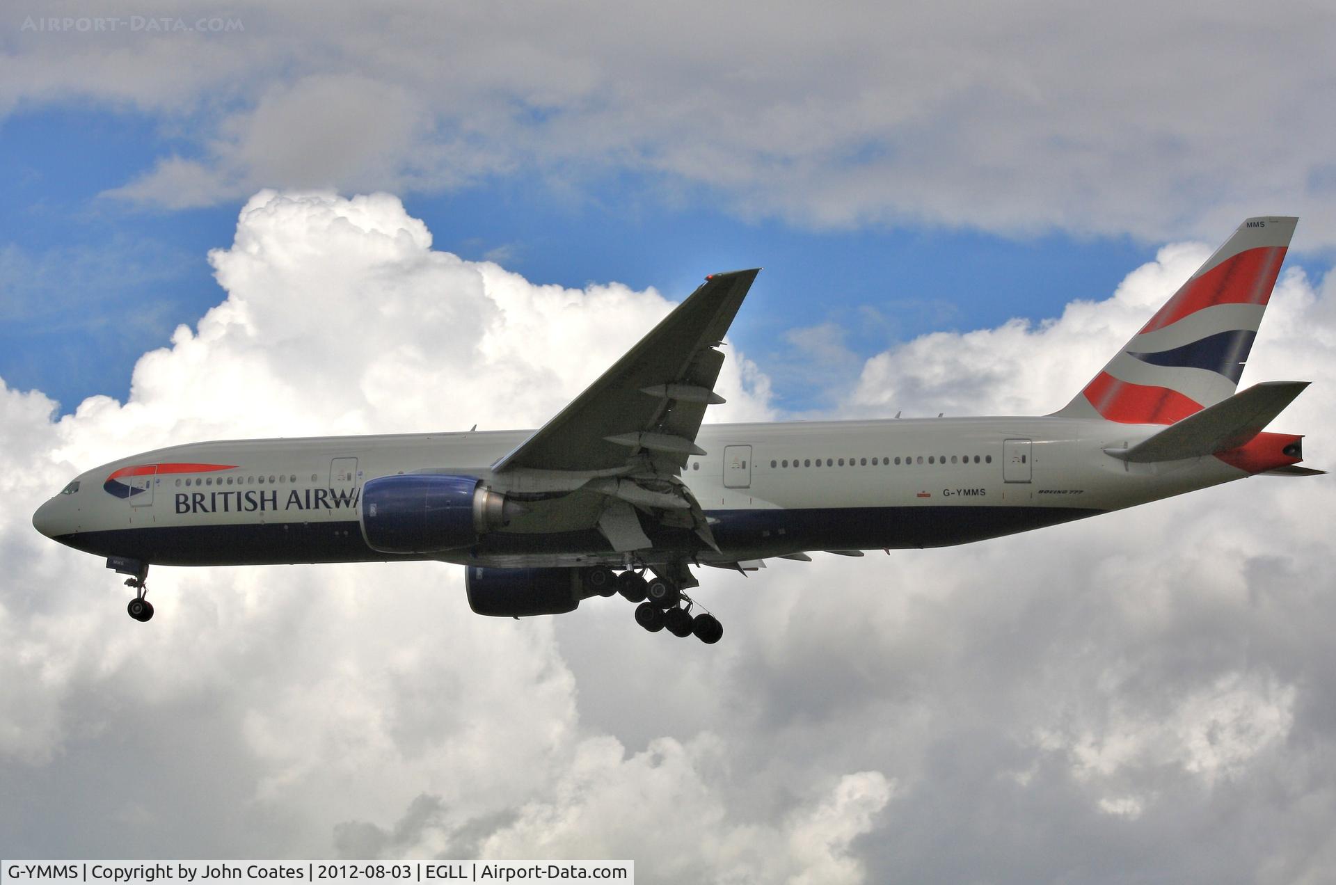 G-YMMS, 2009 Boeing 777-236/ER C/N 36517, finals 27R