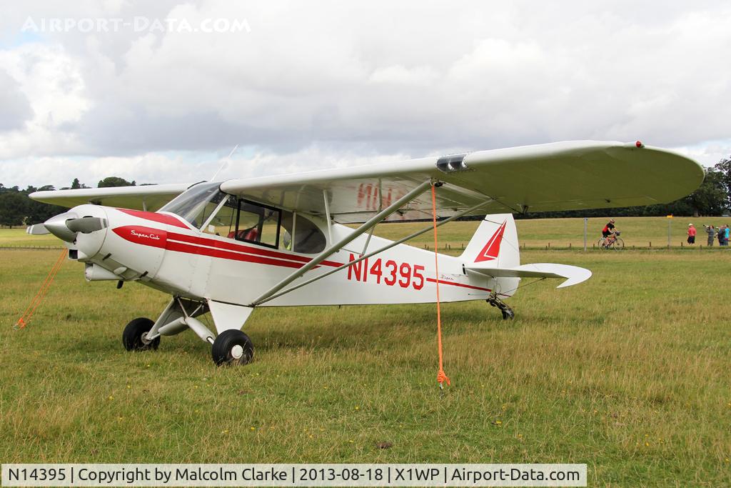 N14395, 1974 Piper PA-18-150 Super Cub C/N 18-7409093, Piper PA-18-150 at The De Havilland Moth Club's 28th International Moth Rally at Woburn Abbey. August 2013.